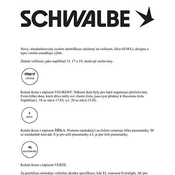 Nové označení velikostí duší Schwalbe