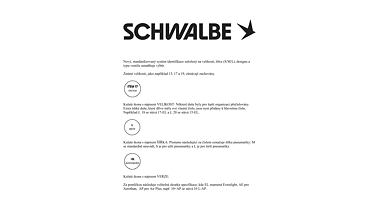 Schwalbe označení velikostí duší 1